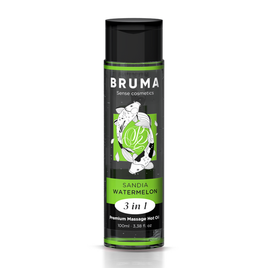 BRUMA - OLIO DA MASSAGGIO PREMIUM EFFETTO CALORE SAPORE ANGURIA 3 IN 1 - 100 ML