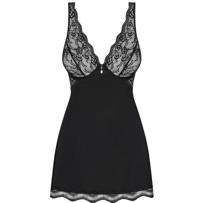 OBSESSIVE - BABYDOLL ET STRING LUVAE NOIR XS/S 