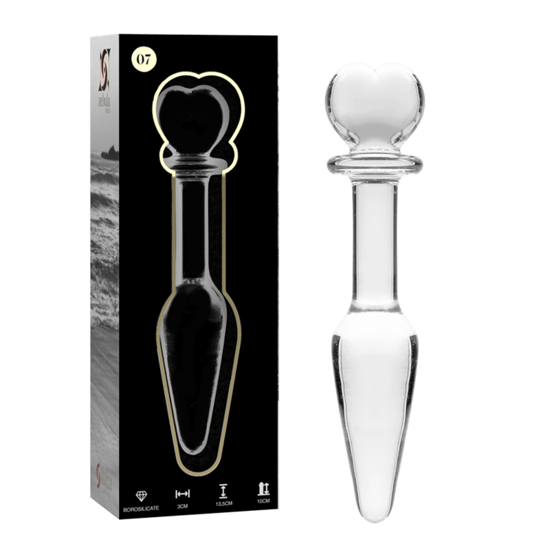 SÉRIE NEBULA PAR IBIZA - PLUG ANAL MODÈLE 7 VERRE BOROSILICATE TRANSPARENT 13,5 CM -O- 3 CM