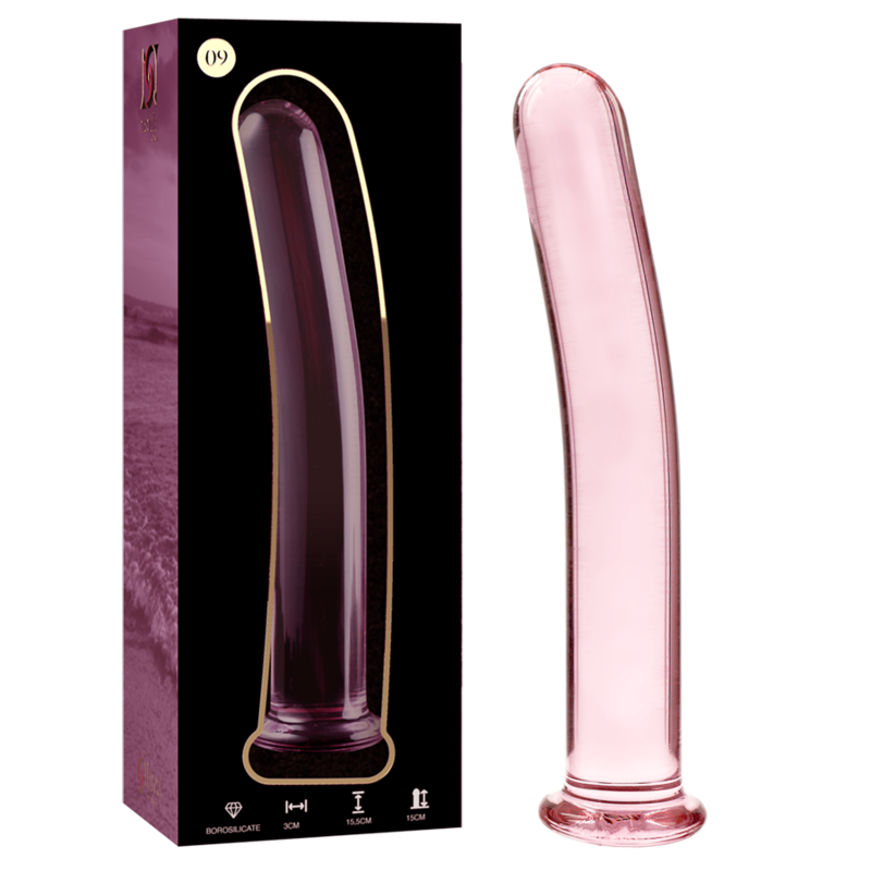 NEBULA SERIES BY IBIZA - MODELLO 9 DILDO IN VETRO BOROSILICATO TRASPARENTE 15.5 CM -O- 2.5 CM