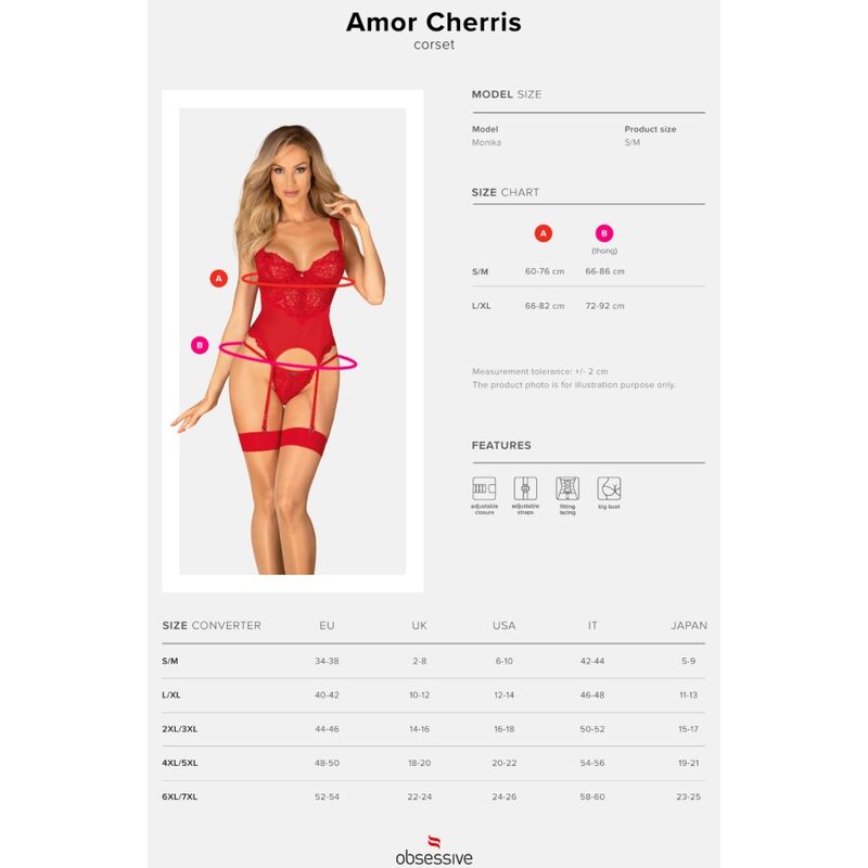 OBSESSIVE - CORSETTO E PERIZOMA AMOR CHERRIS L/XL