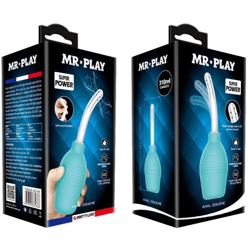 MR PLAY - DOUCHE ANAL EN CAOUTCHOUC BLEU POIRE