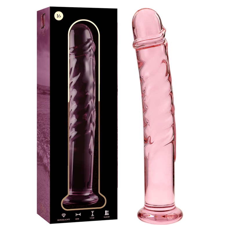 NEBULA SERIES BY IBIZA - MODELLO 16 DILDO IN VETRO BOROSILICATO TRASPARENTE 18.5 CM -O- 3 CM