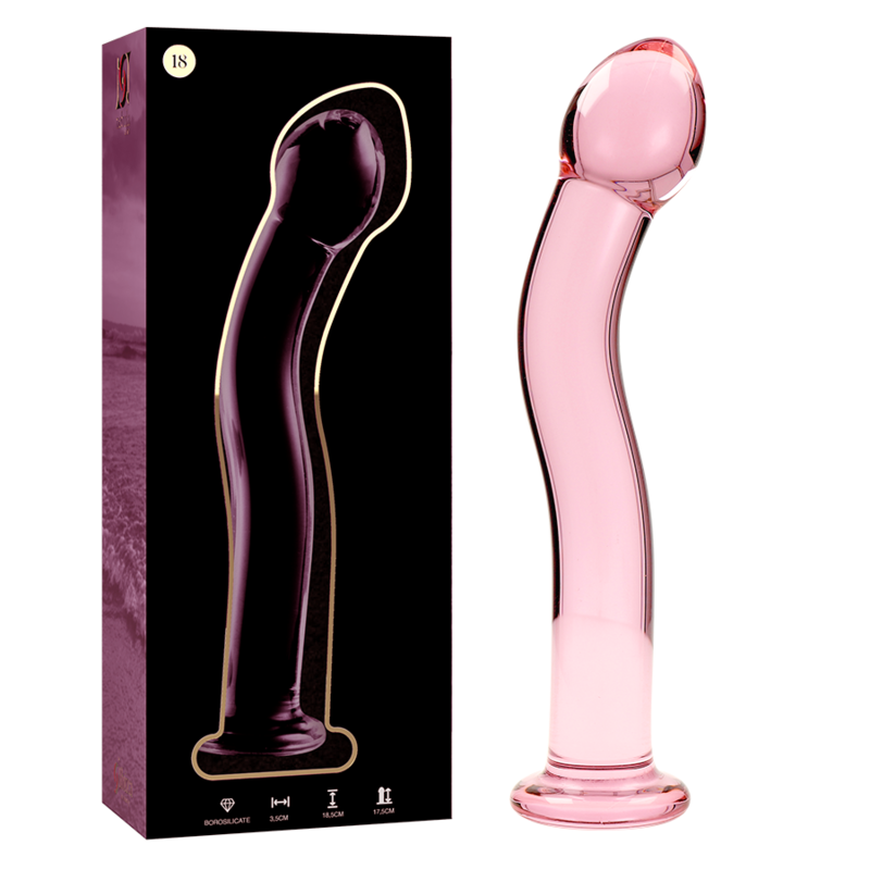 NEBULA SERIES BY IBIZA - MODELLO 18 DILDO IN VETRO BOROSILICATO TRASPARENTE 18.5 CM -O- 3.5 CM