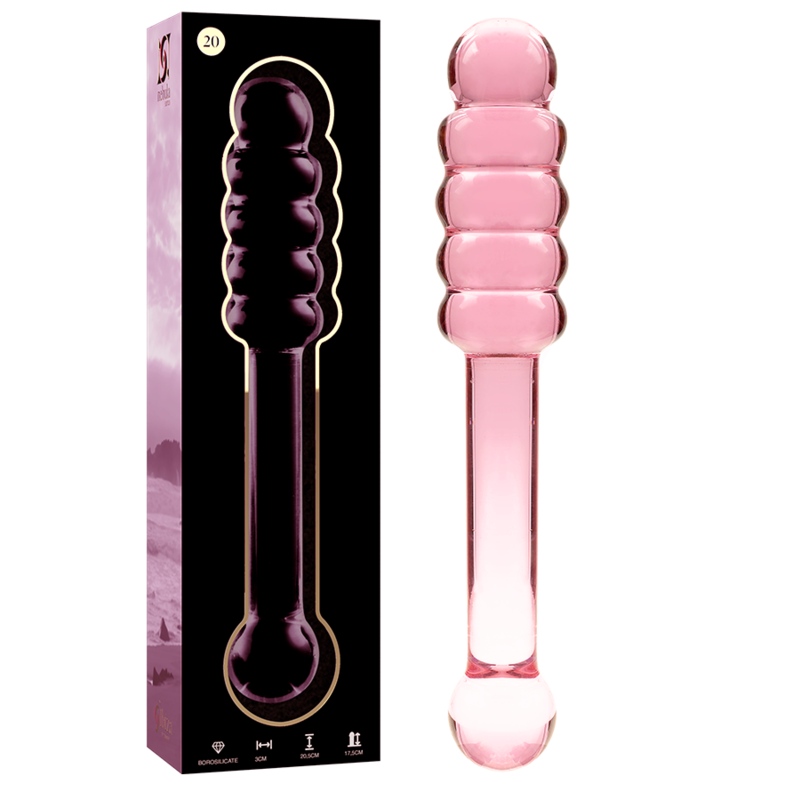 NEBULA SERIES BY IBIZA - MODEL 20 DILDO IN TRANSPARENT BOROSILICATE GLASS 20.5 CM -O- 3 CM