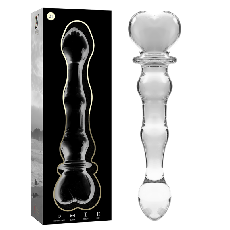 NEBULA SERIES BY IBIZA - MODELLO 21 DILDO IN VETRO BOROSILICATO TRASPARENTE 20.5 CM -O- 3.5 CM