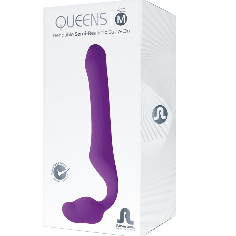 ADRIEN LASTIC - QUEENS STRAP-ON FLEXIBLE PURPLE SIZE M