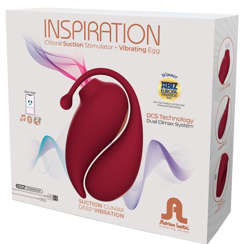 ADRIEN LASTIC - INSPIRATION D'ASPIRATION DU CLITORIS + OEUF VIBRANT ROUGE - APPLICATION GRATUITE