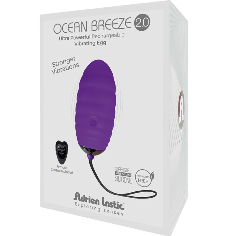 ADRIEN LASTIC - OCEAN BREEZE 2.0 RECHARGEABLE VIBRATING EGG REMOTE CONTROL PURPLE