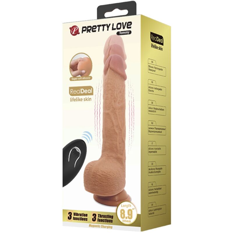 PRETTY LOVE - VIBRATORE DILDO REALISTICO TOMMY 22.5 CM