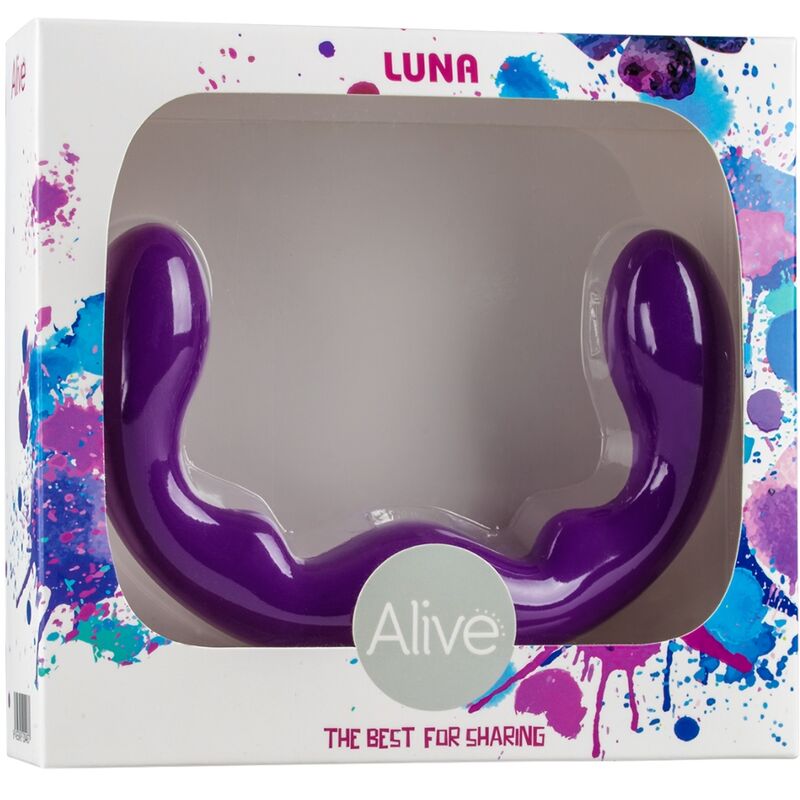 ALIVE - LUNA DILDO DOUBLE PENETRATION PURPLE SILICONE 25 CM