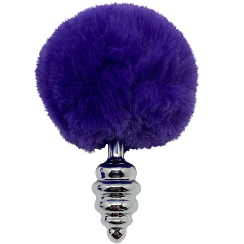 ALIVE - PLUG PIACERE ANALE SPIRALE METALLO FLUFFY VIOLA SCURO TAGLIA L