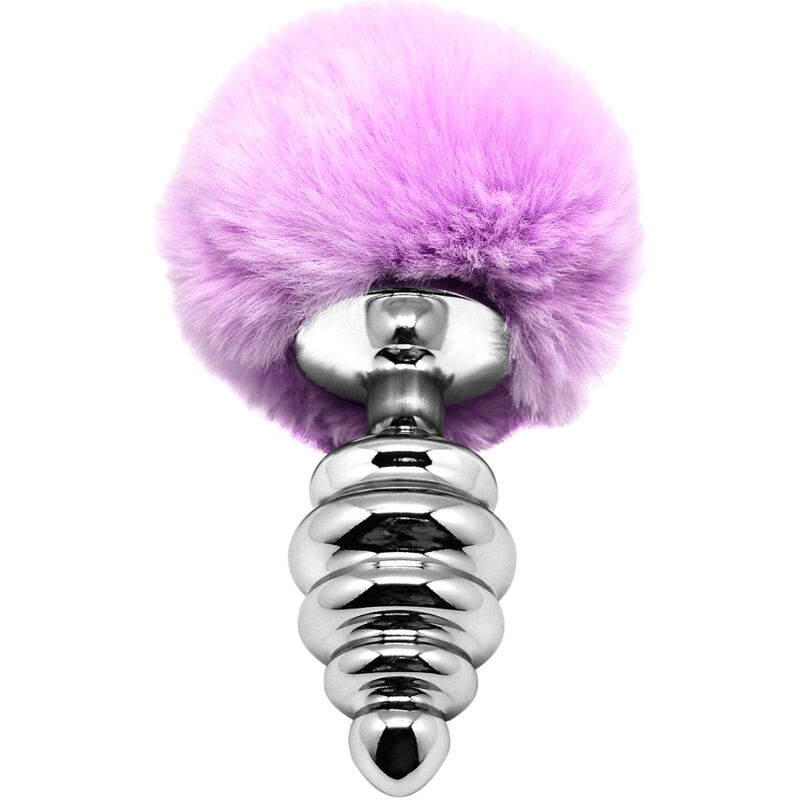 ALIVE - PLUG ANAL PLEASURE SPIRAL METAL FLUFFY PURPLE SIZE M