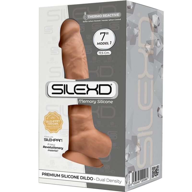 SILEXD - MODÈLE 1 PÉNIS RÉALISTE PREMIUM SILEXPAN SILICONE CARAMEL 17,5 CM