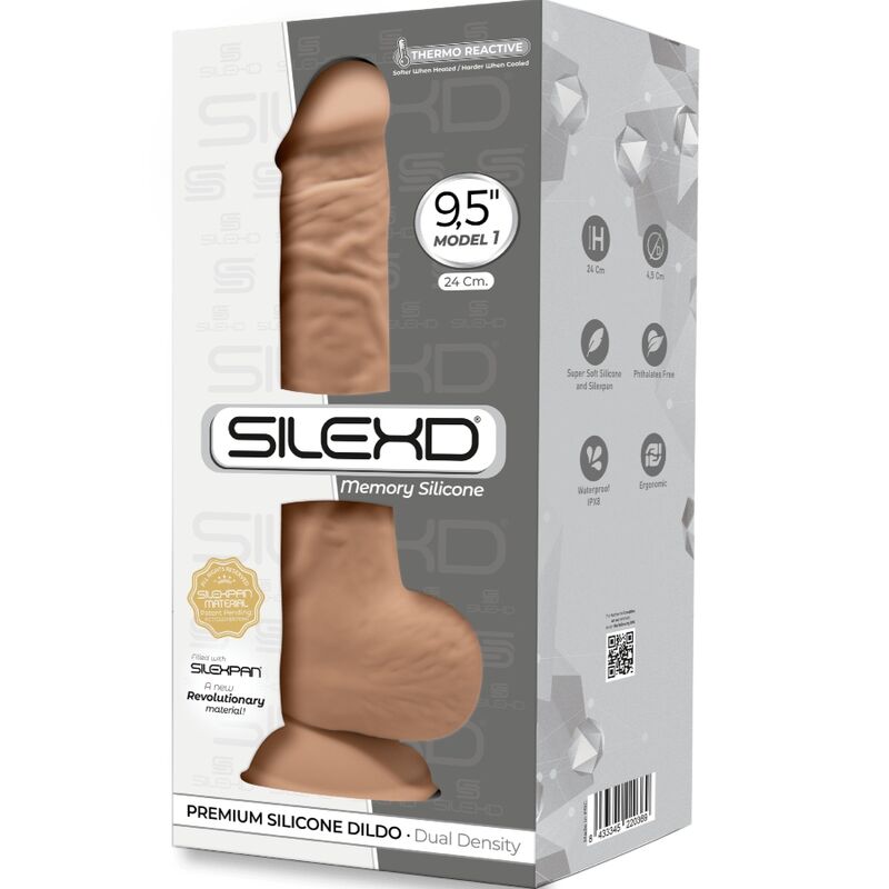 SILEXD - MODELLO 1 PENE REALISTICO PREMIUM SILEXPAN SILICONE CARAMEL 24 CM