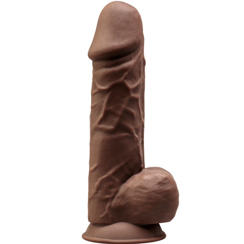 SILEXD - MODÈLE 1 PÉNIS RÉALISTE PREMIUM SILEXPAN SILICONE MARRON 21,5 CM