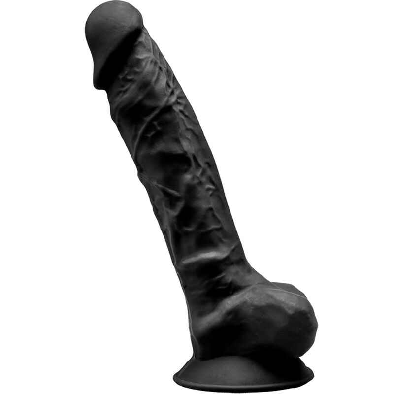 SILEXD - MODEL 1 REALISTIC PENIS PREMIUM SILEXPAN BLACK SILICONE 23 CM