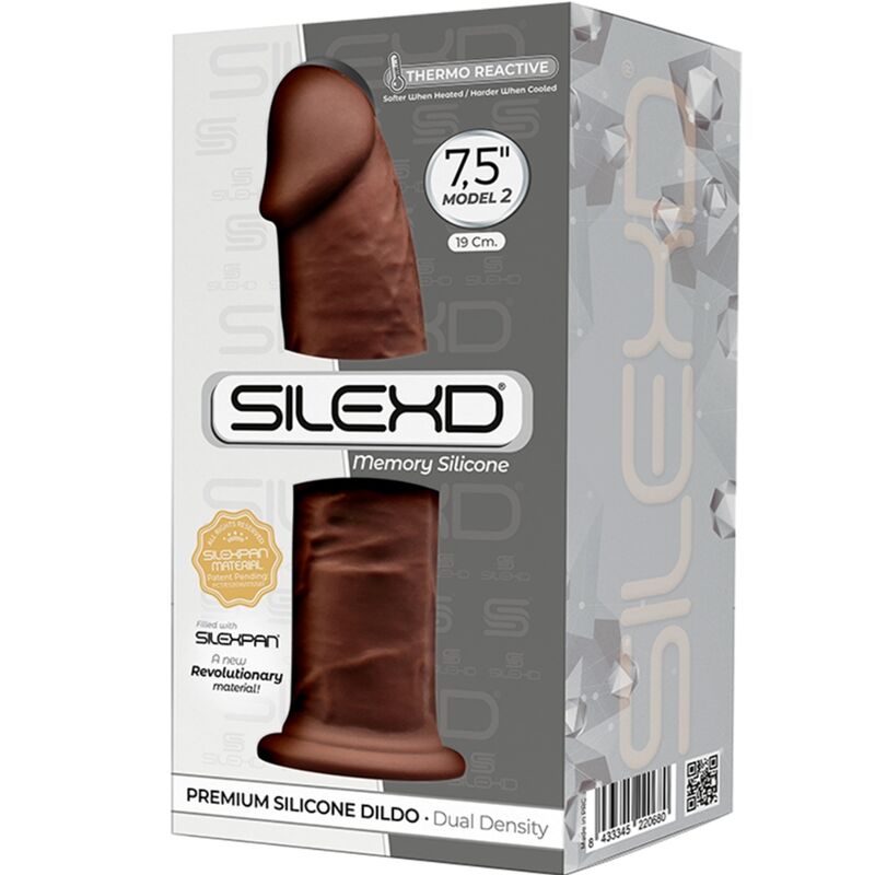 SILEXD - MODEL 2 REALISTIC PENIS PREMIUM SILEXPAN SILICONE BROWN 19 CM