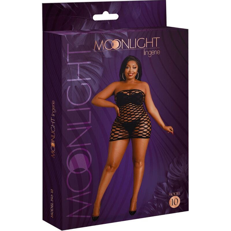 MOONLIGHT - MESH DRESS MODEL 10 BLACK SIZE PLUS