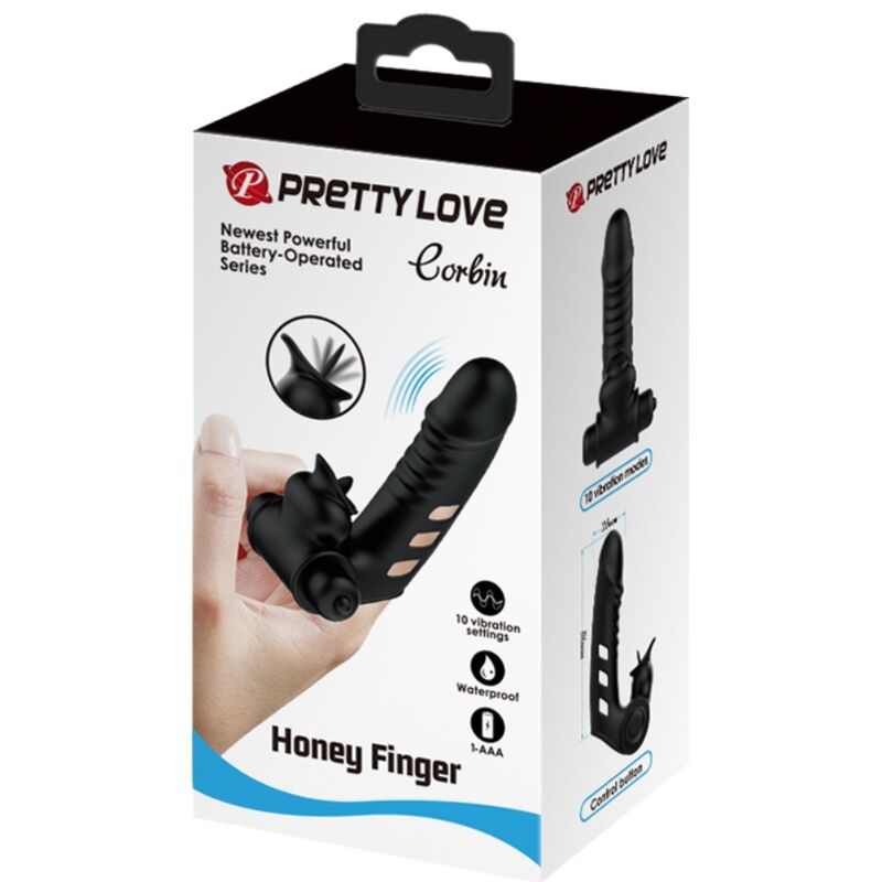 PRETTY LOVE - CORBIN VIBRATOR FINGER COVER BLACK