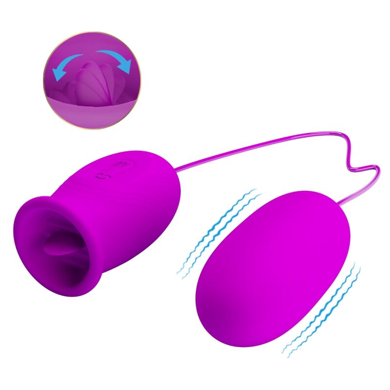 PRETTY LOVE - DAISY DUAL EGG RECHARGEABLE VIBRATOR PURPLE