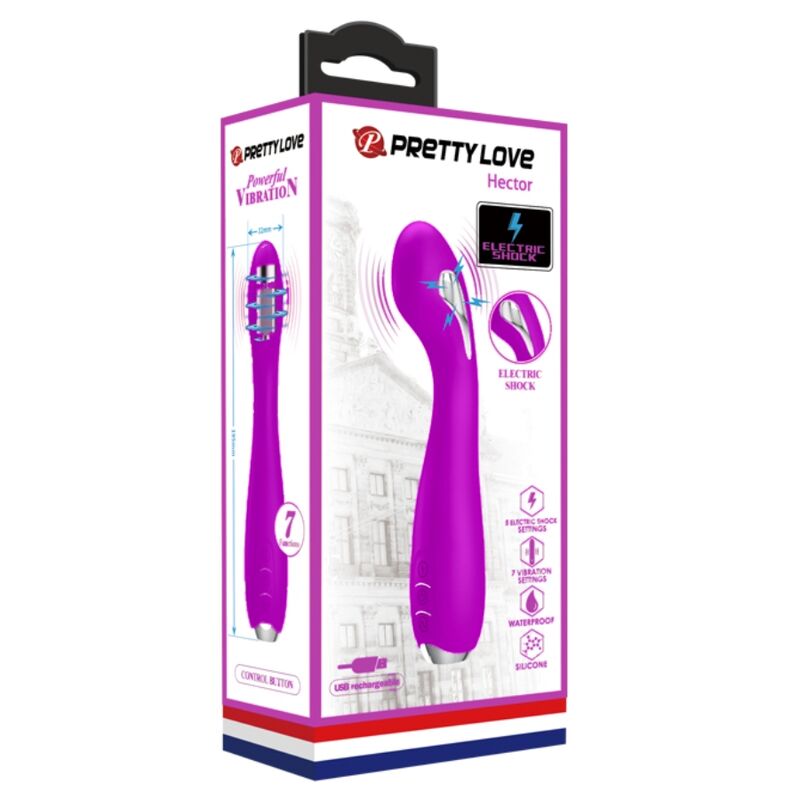 PRETTY LOVE - VIBRATEUR À ÉLECTROCHOC RECHARGEABLE HECTOR IMPERMÉABLE VIOLET