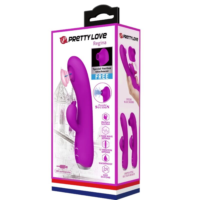 PRETTY LOVE - VIBRATEUR À VENTOUSE RECHARGEABLE QUEEN VIOLET
