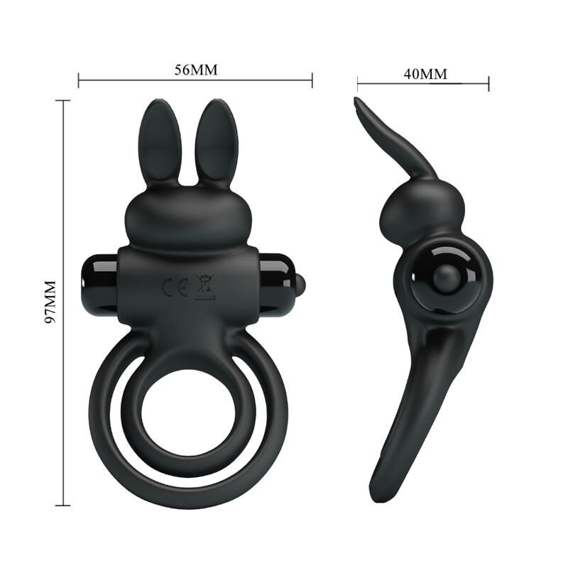 PRETTY LOVE - BLACK RABBIT VIBRATOR III PENIS RING