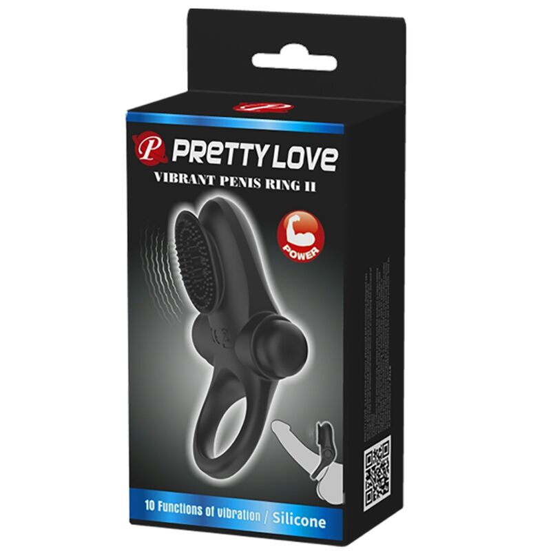 PRETTY LOVE - ANELLO VIBRATORE II PER IL PENE NERO