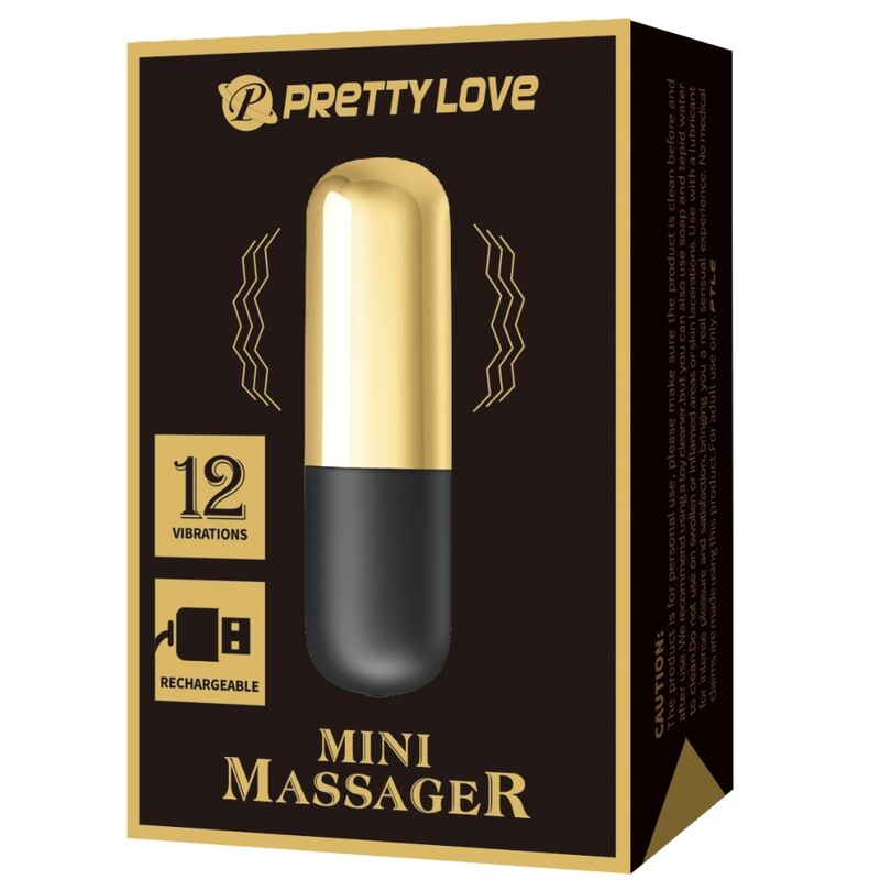 PRETTY LOVE - VIBRATEUR BULLET RECHARGEABLE DORÉ