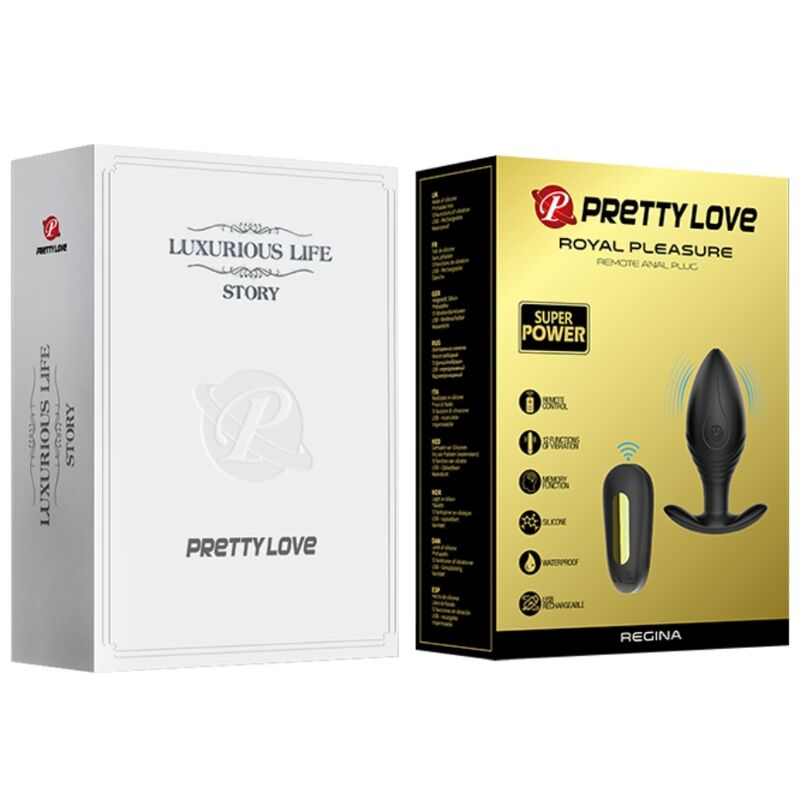 PRETTY LOVE - VIBRATEUR RECHARGEABLE PLUG ANAL QUEEN NOIR