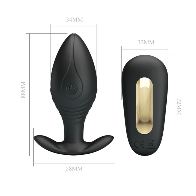 PRETTY LOVE - VIBRATEUR RECHARGEABLE PLUG ANAL QUEEN NOIR