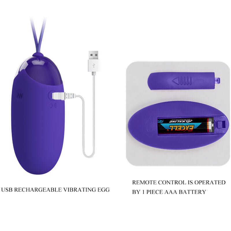 PRETTY LOVE - BERGER YOUTH REMOTE CONTROL VIBRATING EGG PURPLE