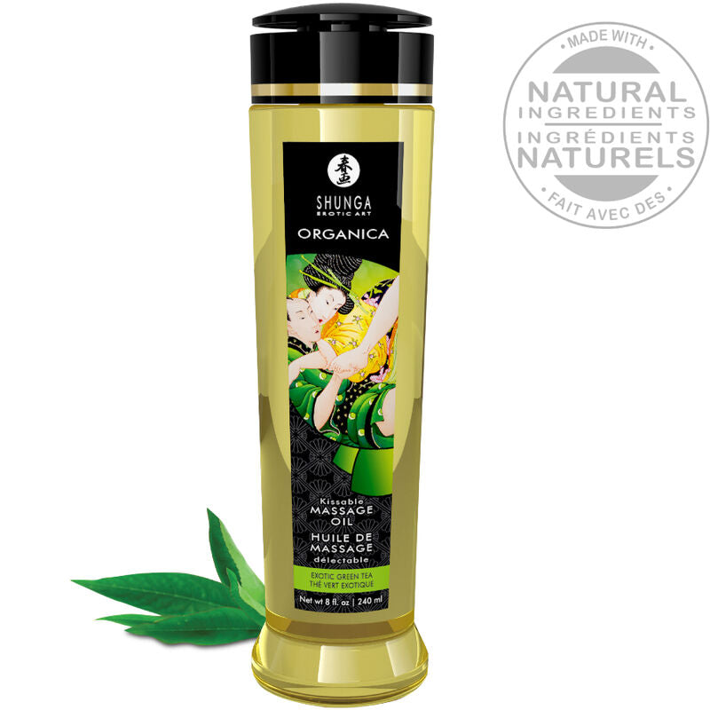 SHUNGA - HUILE DE MASSAGE AU THÉ VERT BIO 240 ML