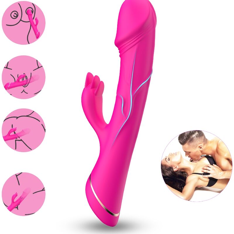 ARMONY - VIBRATEUR GODE LAPIN EN SILICONE FUCHSIA