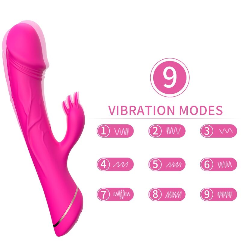 ARMONY - VIBRATEUR GODE LAPIN EN SILICONE FUCHSIA