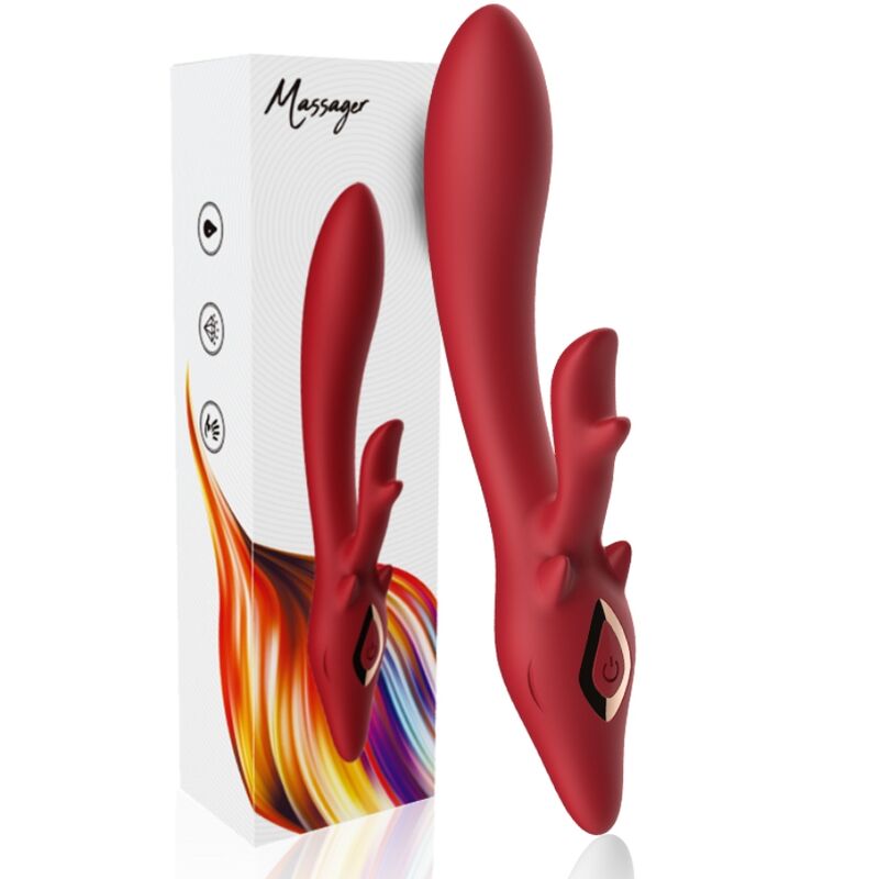 ARMONY - VIBRATEUR LAPIN ELK COURBÉ ROUGE