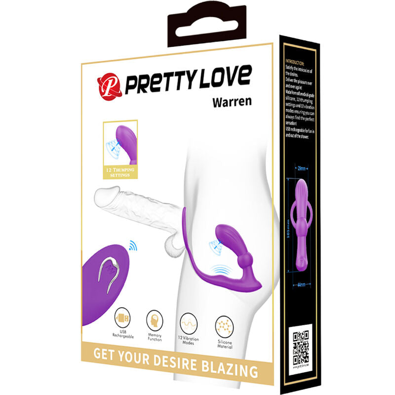 PRETTY LOVE - ANNEAU ANAL ET VIBRATEUR WARREN PURPLE