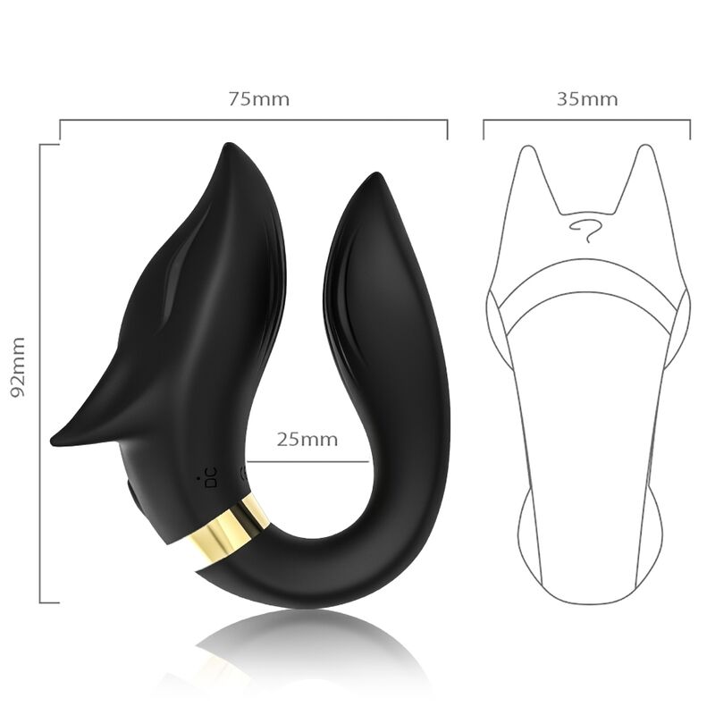 ARMONY - VIBRATEUR FOX POUR TÉLÉCOMMANDE COUPLE NOIR