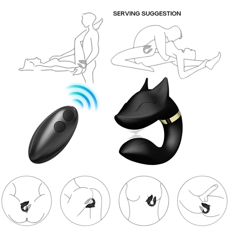 ARMONY - VIBRATEUR FOX POUR TÉLÉCOMMANDE COUPLE NOIR