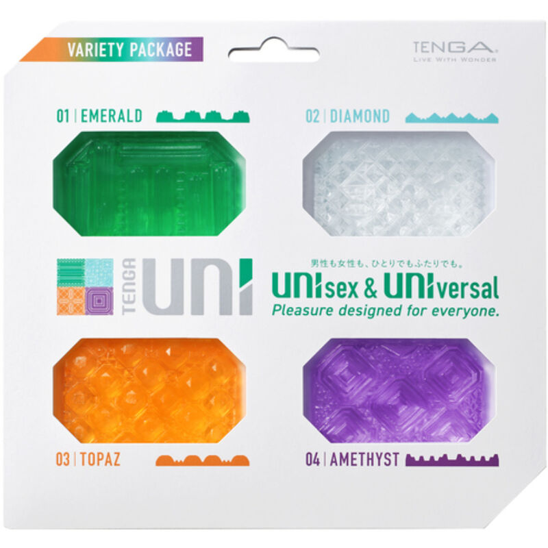 TENGA - MASTURBATEUR UNI VARIETY ÉPAISSE PACK 4 UNITÉS