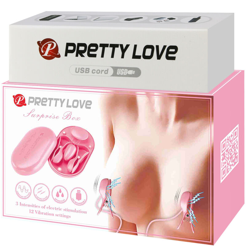 PRETTY LOVE - BOITE SURPRISE DE PINCES POUR ELECTROSTIMULATION ROSE