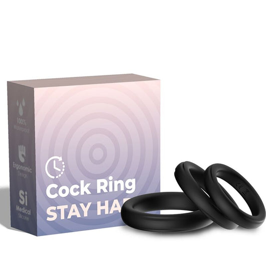 ARMONY - BAGUE TRIPLE EN SILICONE NOIR