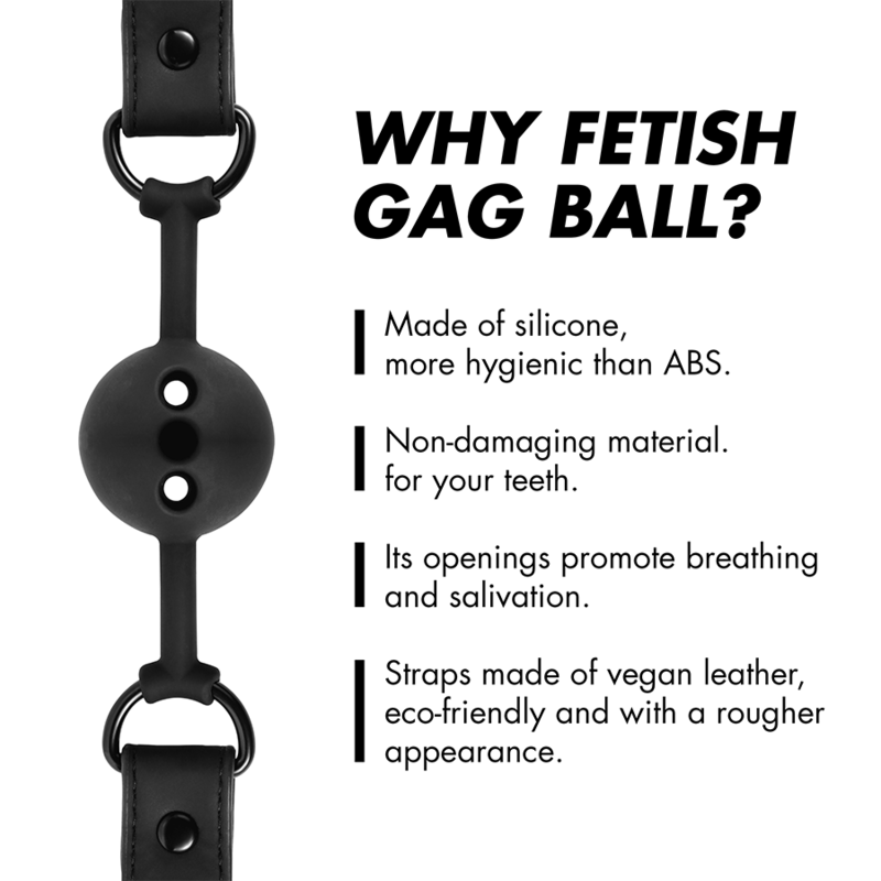 BONDAGE SOUMIS FÉTICHE - BALL GAG EN SILICONE RESPIRANT