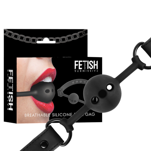 BONDAGE SOUMIS FÉTICHE - BALL GAG EN SILICONE RESPIRANT