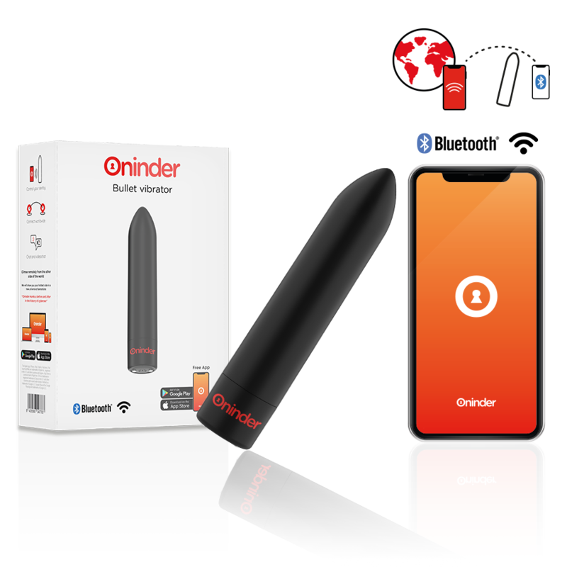 ONINDER - BERLIN BLACK BULLET VIBRATOR 9 MODES 8.5 X 2 CM - FREE APP