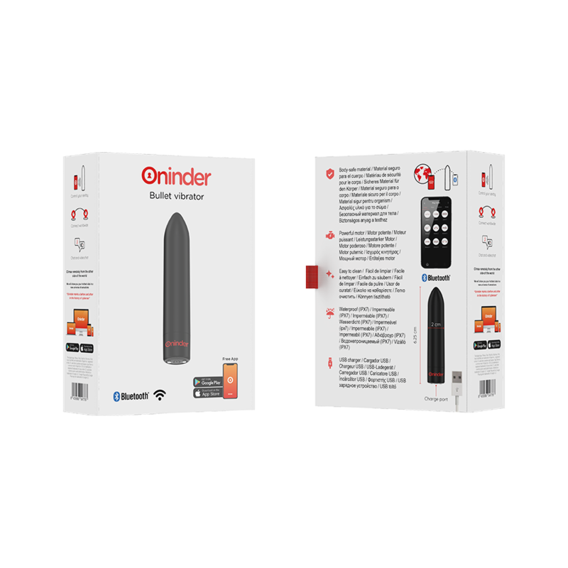 ONINDER - BERLIN BLACK BULLET VIBRATOR 9 MODES 8.5 X 2 CM - FREE APP