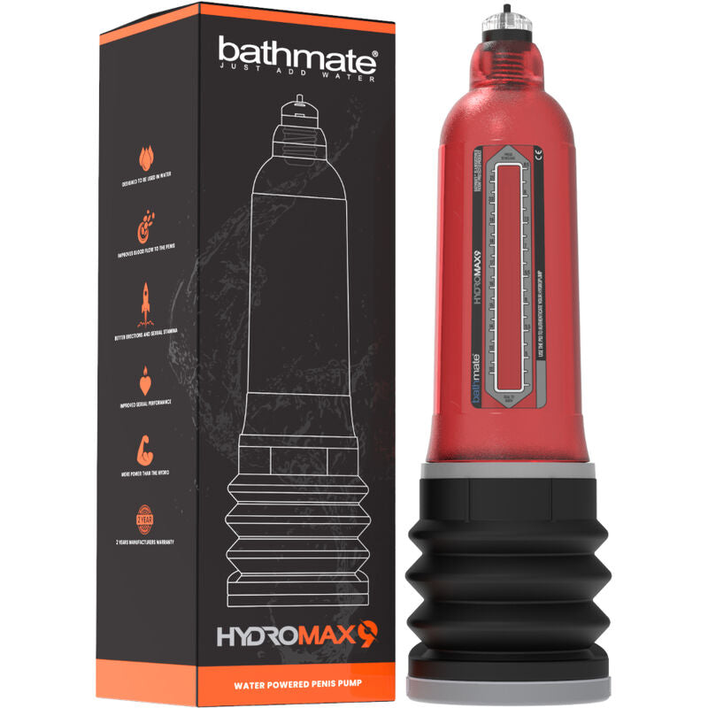 BATHMATE - POMPE D'AGRANDISSEMENT DU PÉNIS HYDROMAX 9 ROUGE