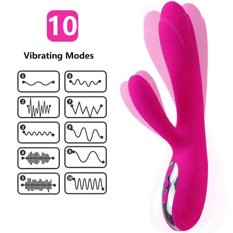 ARMONY - VIBRATEUR ET STIMULATEUR FLEXIBLE À EFFET CHALEUR FUCHSIA