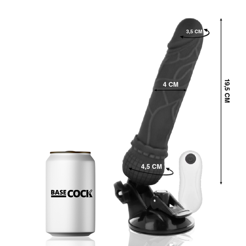 BASECOCK - VIBRATORE TELECOMANDO NATURALE REALISTICO 19.5 CM -O- 4 CM